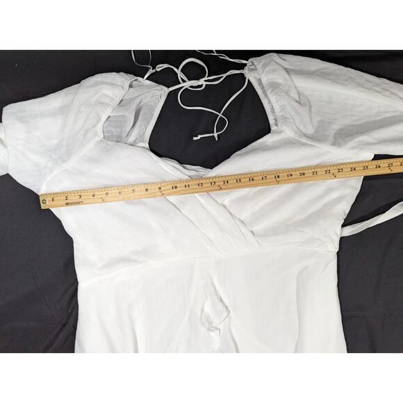 Hannah Textured Front Tie Mini Dress Women's 3x White NWT - Picture 9 of 11